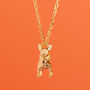 French Bulldog Sterling Silver Gold Plated Necklace, thumbnail 2 of 9