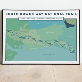 Personalised South Downs Way Map Print South Downs Art, 3 of 10