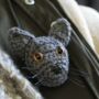 Personalised Crochet Cat Face Brooch Letterbox Gift, thumbnail 1 of 6