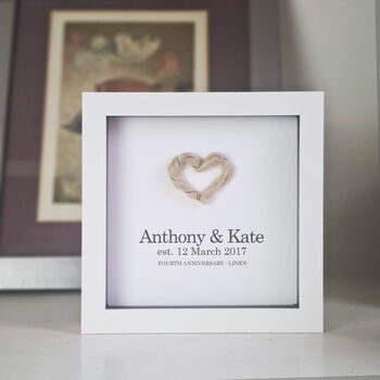 Personalised 4th Anniversary Gift Linen Heart, 6 of 7