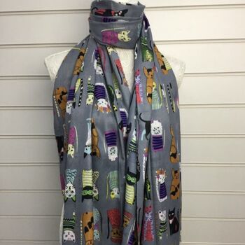 Colourful Fancy Cats Scarf, 5 of 10
