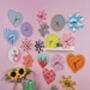 Gingham Flower Shape Decorative Clock, thumbnail 4 of 6