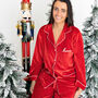 Womens Personalised Red Velvet Christmas Pyjamas, thumbnail 3 of 6