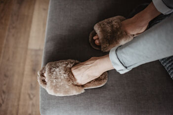 Beige Spa Sheepers Slippers, 4 of 11