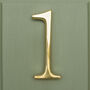 Premium Floating Plain House Numbers In Brass Finish, thumbnail 5 of 12