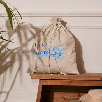 Personalised Cotton Drawstring Swim Bag, 2 of 5