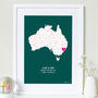 Personalised Couples Love Map Print Any Country, thumbnail 2 of 6