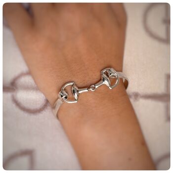 Personalised Sterling Silver Snaffle Bangle, 12 of 12