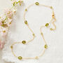 Green Peridot Pebble Gold Plated Silver Chain Necklace, thumbnail 1 of 11