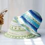 Monaco Cream Neroli Ombré Stripe Beach Hat, thumbnail 3 of 5