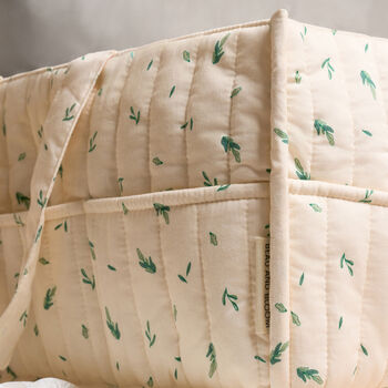 Linen Leaf Nappy Caddy New Baby Gift Hamper, 6 of 12