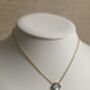 Double Sided Grey Iridescent Single Clover Necklace, thumbnail 2 of 6