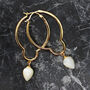 18k Gold Plated Mother Of Pearl Large Hoops, thumbnail 1 of 5