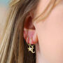 18ct Gold Plated Mismatched Moon And Star Hoop Earrings, thumbnail 1 of 6