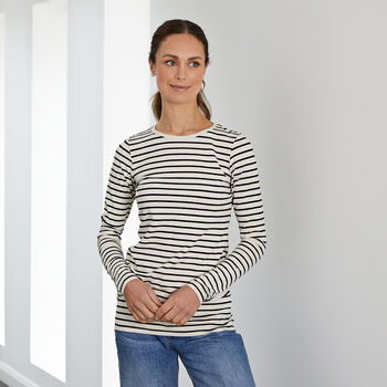 Long Length Cotton Striped Tee, 4 of 6