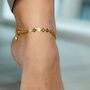 Golden Brass Fan Charm Foot Payal Anklet, thumbnail 1 of 5