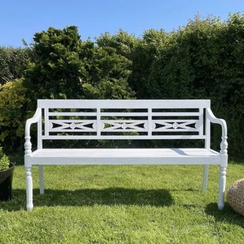 White Wooden Bench Two Sizes, 2 of 9