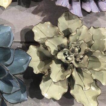 Stylish Ceramic Flower. Decorate Your Wall, Table, 9 of 11