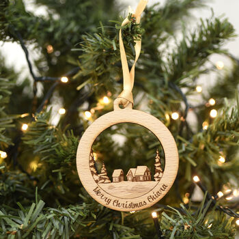 Personalised Christmas Town Tree Decoration, 5 of 5