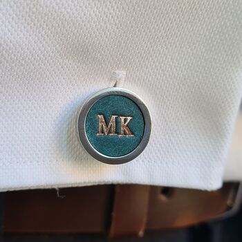 Personalised Monogrammed Initials Leather Cufflinks, 2 of 9