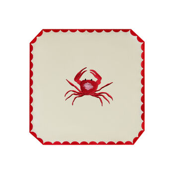 Crab Set Of Four Embroidered Napkins, 3 of 3