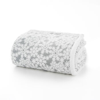 Xmas Luxury Sherpa Fleece Throw Grey Flakes, 2 of 2