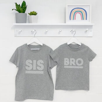 Bro Sis Monochrome Matching Sibling T Shirts, 2 of 5