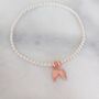 Sterling Silver And Rose Gold Angel Wings Bracelet/Anklet, thumbnail 3 of 7