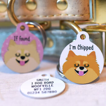 Pomeranian Personalised Dog ID Name Tag, 8 of 12