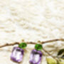 Lilac Circle Oblong Jewel Dangle Earring, thumbnail 4 of 7