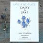 Pack 12 Thistle Original Personalised Save The Date Wedding Stationery, thumbnail 1 of 6