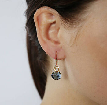 Aquamarine Quartz, Moonstone And Pearl Earrings, 7 of 10