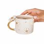 Handmade White Daisy Ceramic Mug With Gold Handle, thumbnail 2 of 2