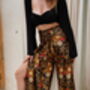 Black Satin Wrap Around Trousers, thumbnail 1 of 6