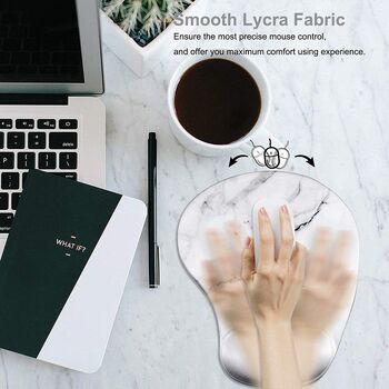 White Marble Mouse Mat Wrist Rest, 7 of 8