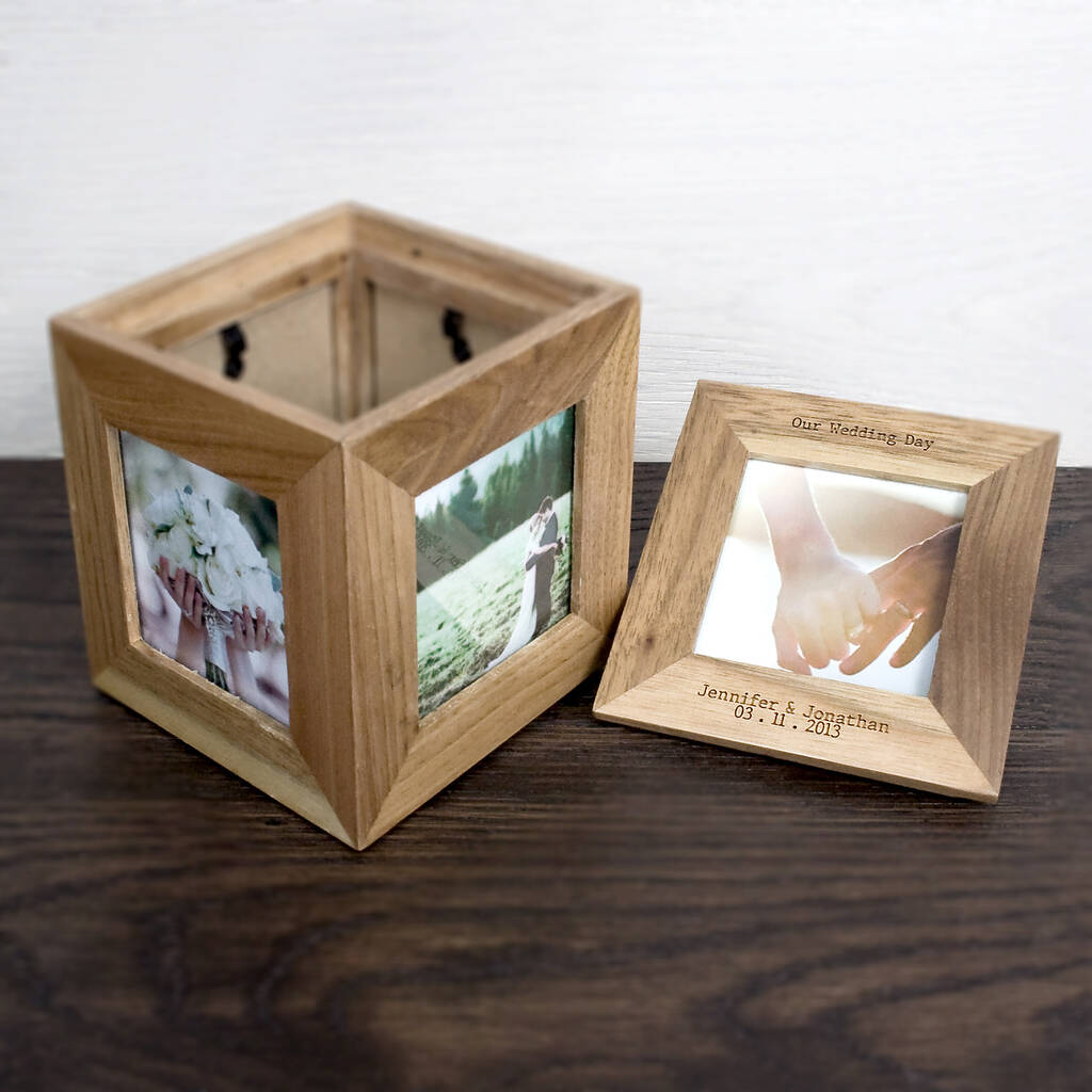 Personalised Oak Photo Cube Keepsake Box By JUNGLEY ...