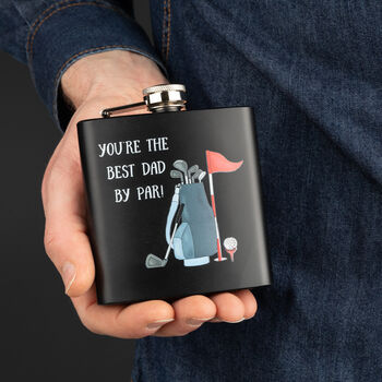 Personalised Golf Pun Hip Flask Gift, 2 of 4