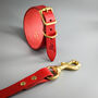 Red Leather Whippet Collar And Matching Lead Set, thumbnail 1 of 11