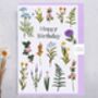 Meadow Flowers Happy Birthday Card, thumbnail 1 of 1