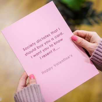Sarcastic Happy Valentine's Day Card For Him Or Her, 4 of 5
