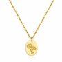 Personalised Oval Pendant Birth Flower With Engrave, thumbnail 1 of 8