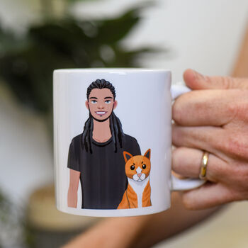 Cat Dad Personalised Illustrated Gift Mug, 6 of 6
