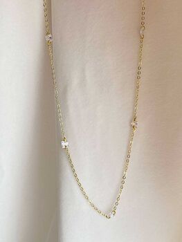 Princess Cut Diamond Station Necklace, 4 of 5