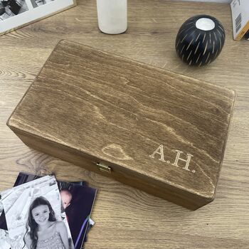 Carved Initials Personalised Memory Box, 6 of 9