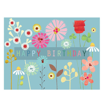 Mini Floral Happy Birthday Card, 4 of 5