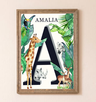 Tropical Jungle Animal Personalised Posters, 7 of 8