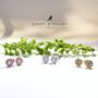 Lux Stone Stud Earrings Rose Or Gold Plated 925 Silver, thumbnail 1 of 4