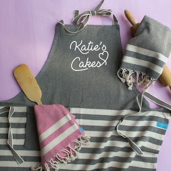 Personalised Cotton Apron And Cotton Tea Towel, 5 of 12