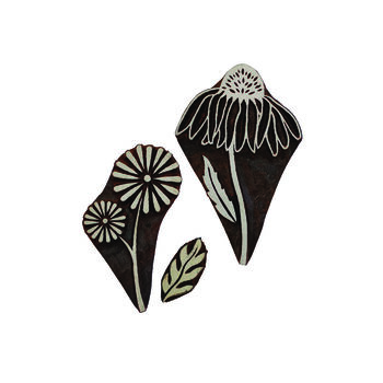 Wood Block Printing Kit Floral Tea Towel, 4 of 5