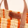 Decorative Reed Storage Basket, Orange Stripe, thumbnail 4 of 9